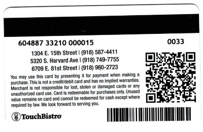 Chimis Gift Card with QR Code