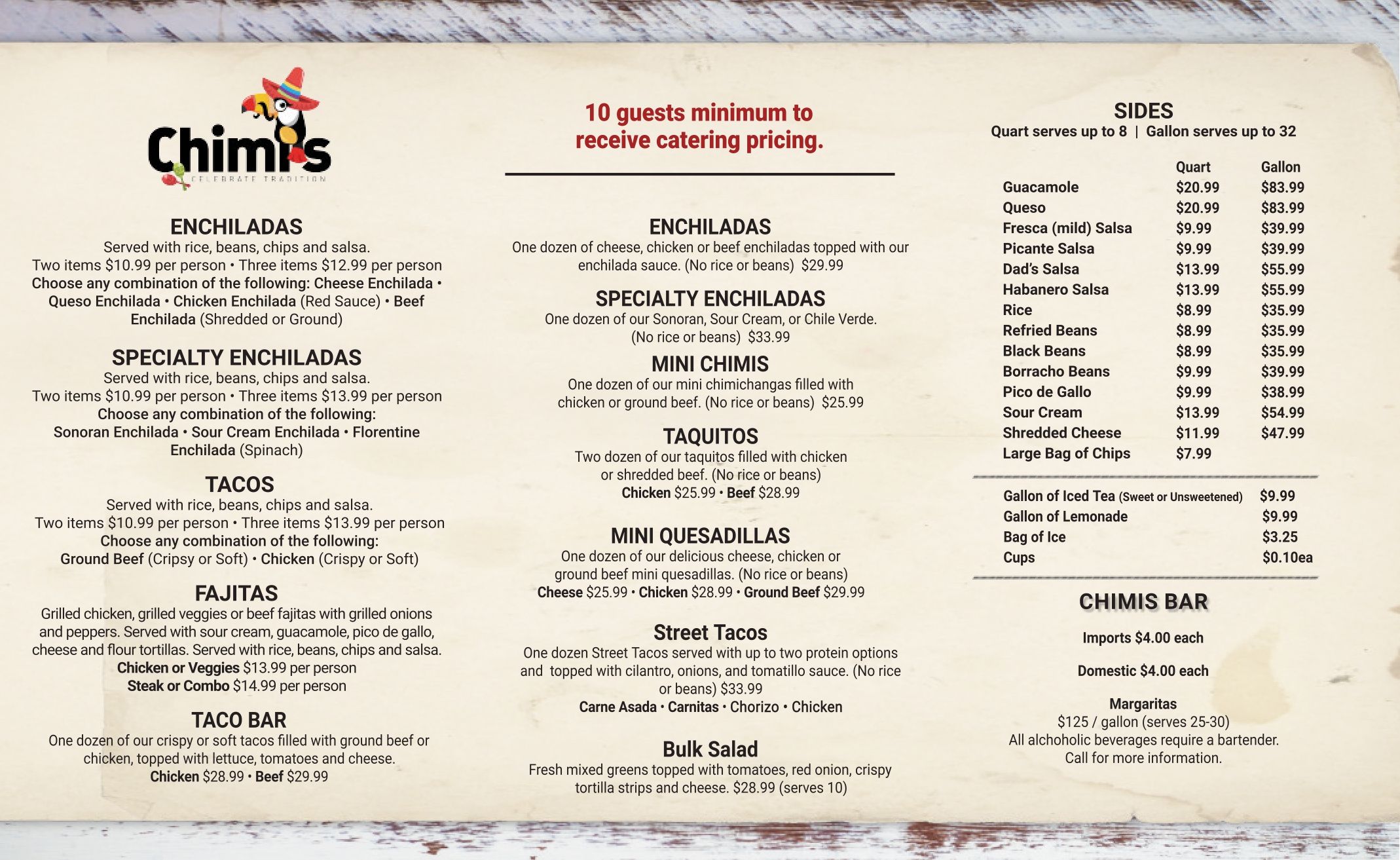 Chimi's Catering Menu - Page 2