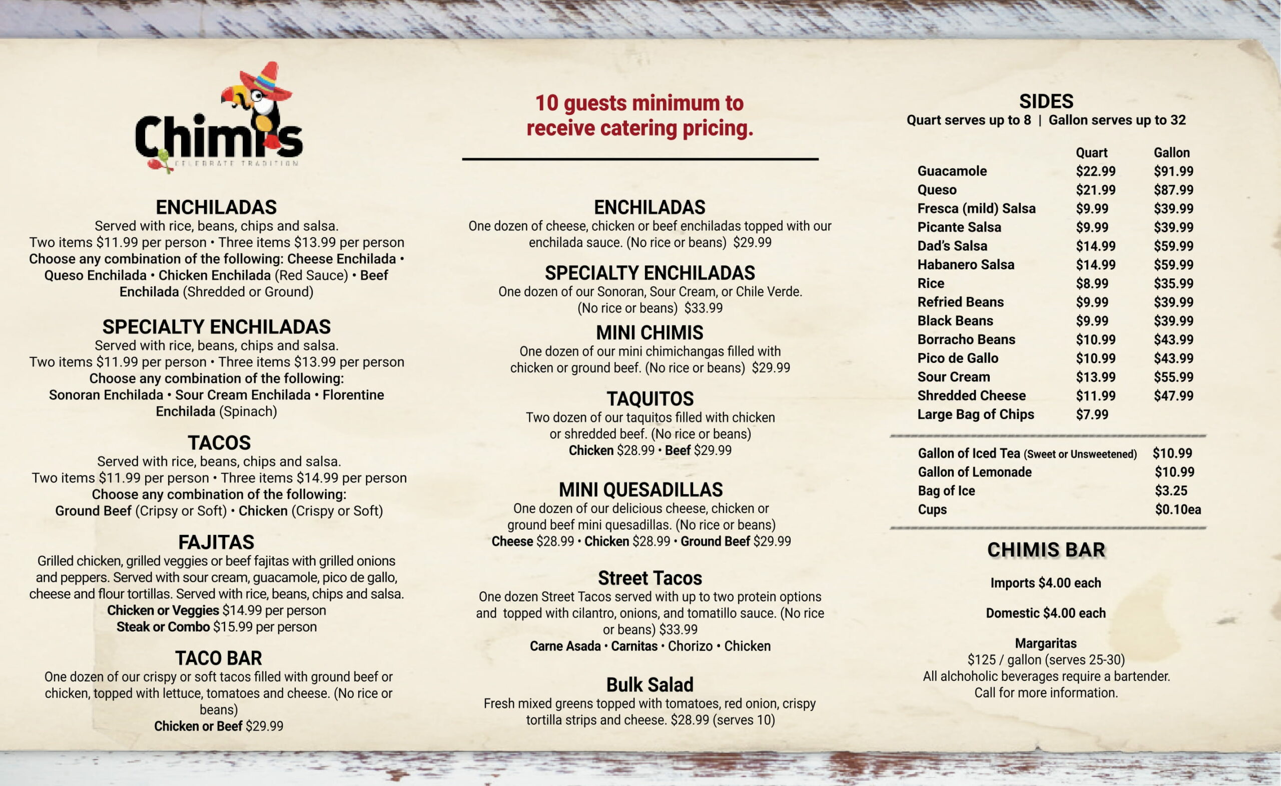 Chimi's Catering Menu - Page 2